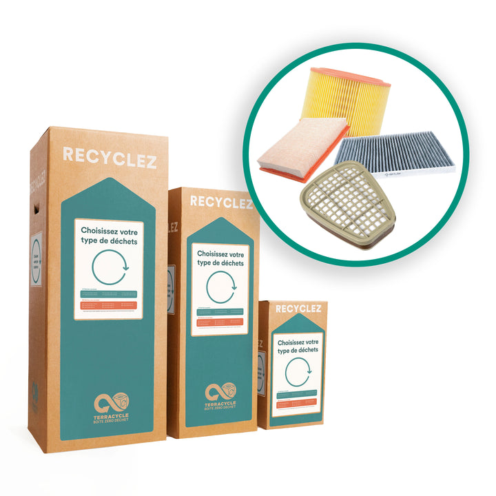 Solution de recyclage pour les filtres en papier, mousse ou en gaze